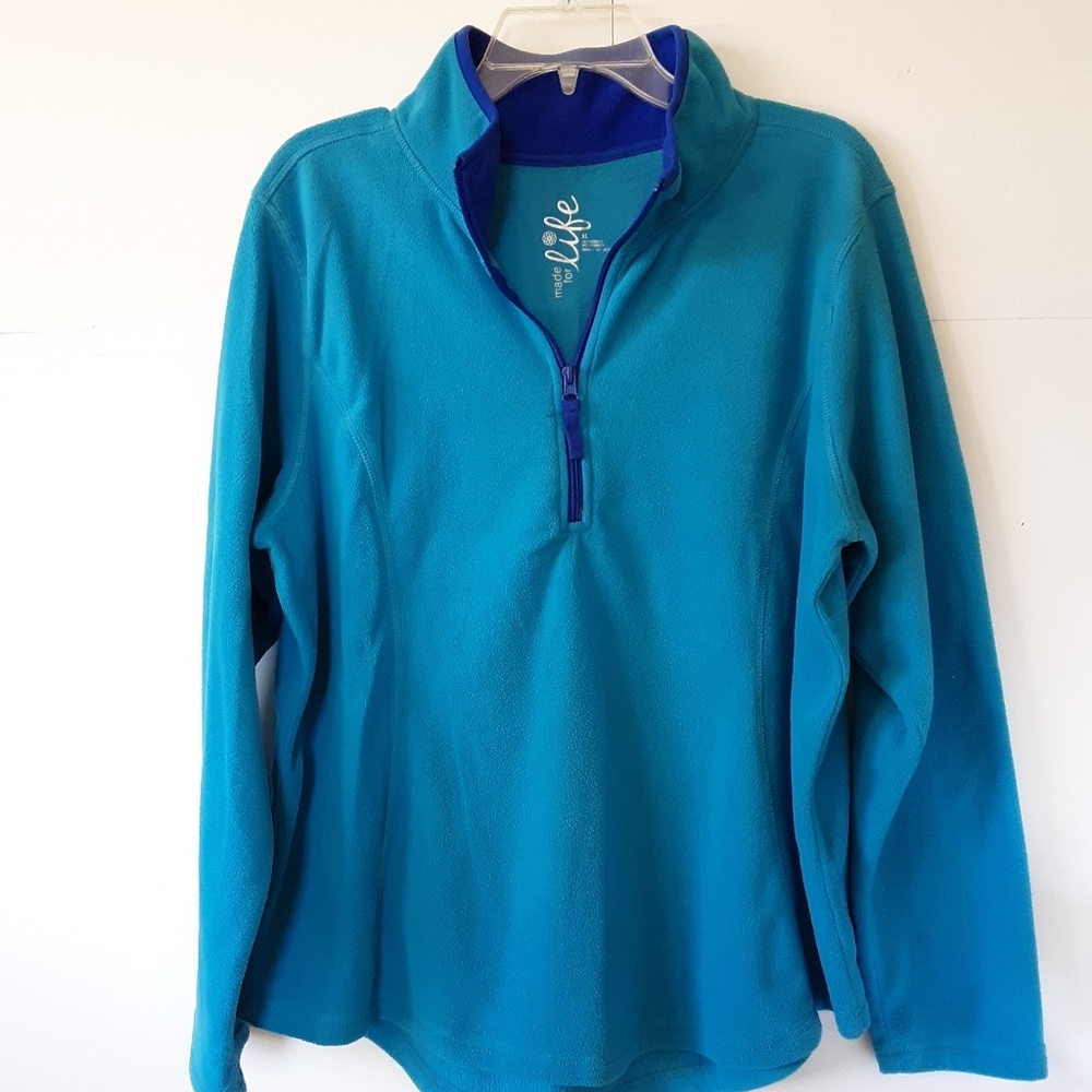 Made for Life Blue Quarter Zip Fleece jacket XL